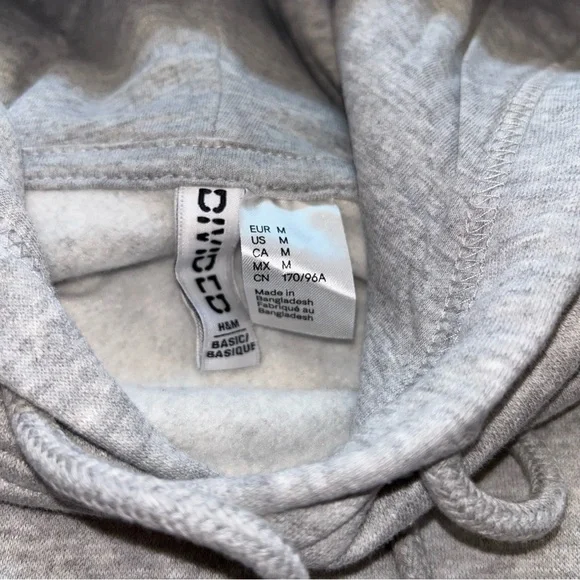 H&M Divided Original Hoodie Medium Grey NWOT - Picture 3 of 4